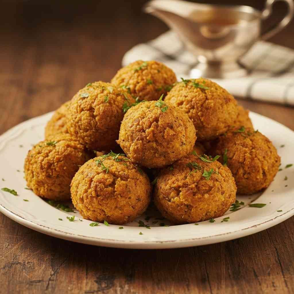 Classic 1940s Bread Stuffing Balls – Crispy & Tender Comfort Food